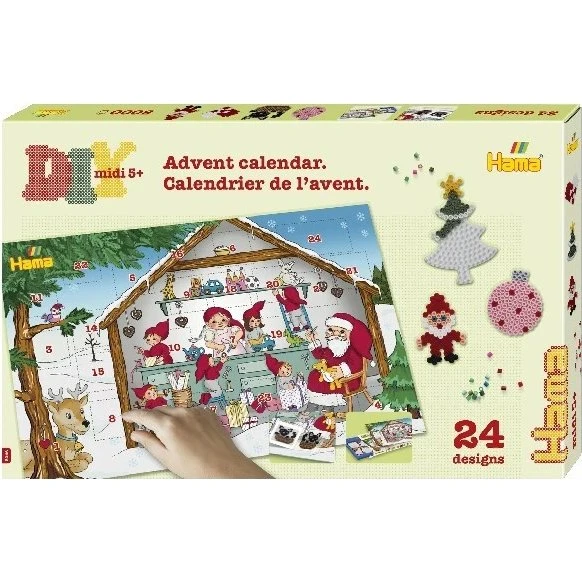 Hama Julekalender 24 låger med 5.000 midi-perler