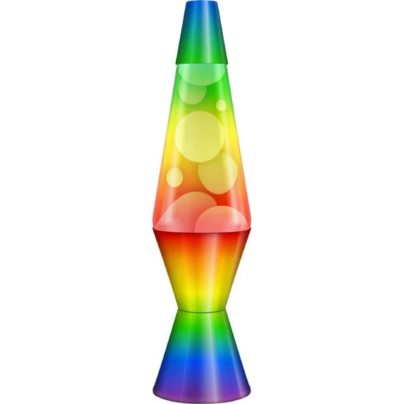 Lava® Lavalampe 37 cm – Hvid/3-farvet Rainbow Base