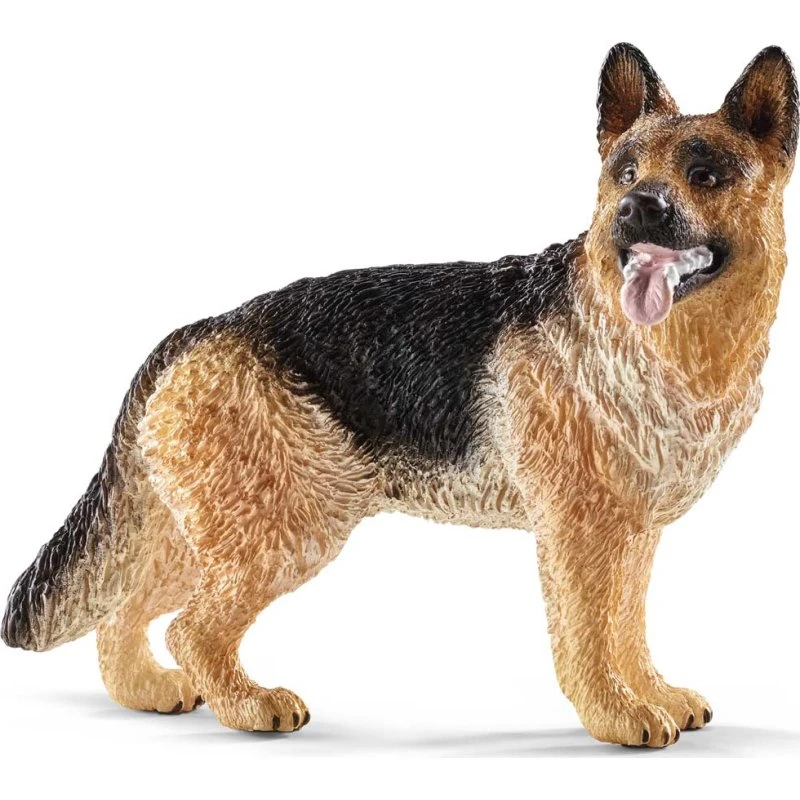 Schleich Schæferhund (håndmalet, 6,6 x 3,1 x 5,6 cm)