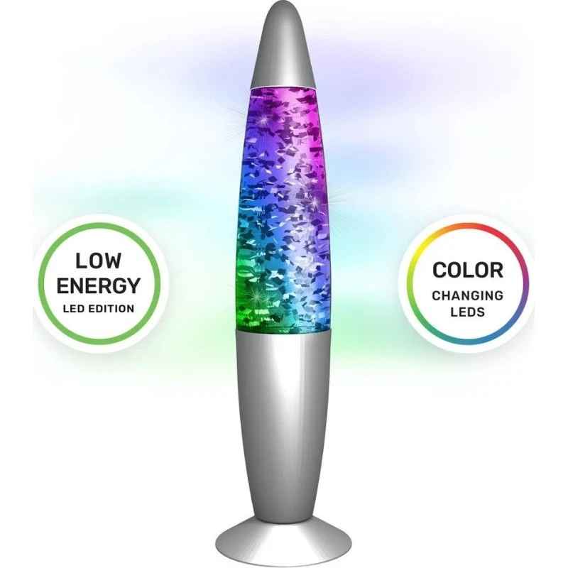 PartyFunLights Glitter Lampe Multifarvet 34 cm