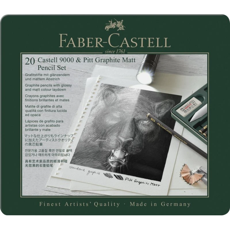 Faber-Castell Pitt Graphite Matt & Castell 9000 Blyantsæt, 20 stk