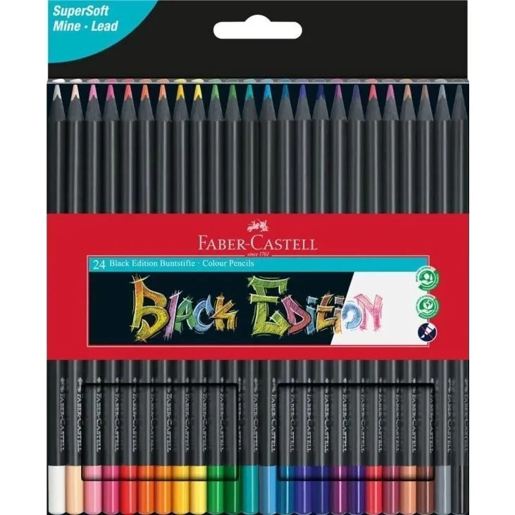 Faber-Castell Black Edition trekantede farveblyanter 24 stk