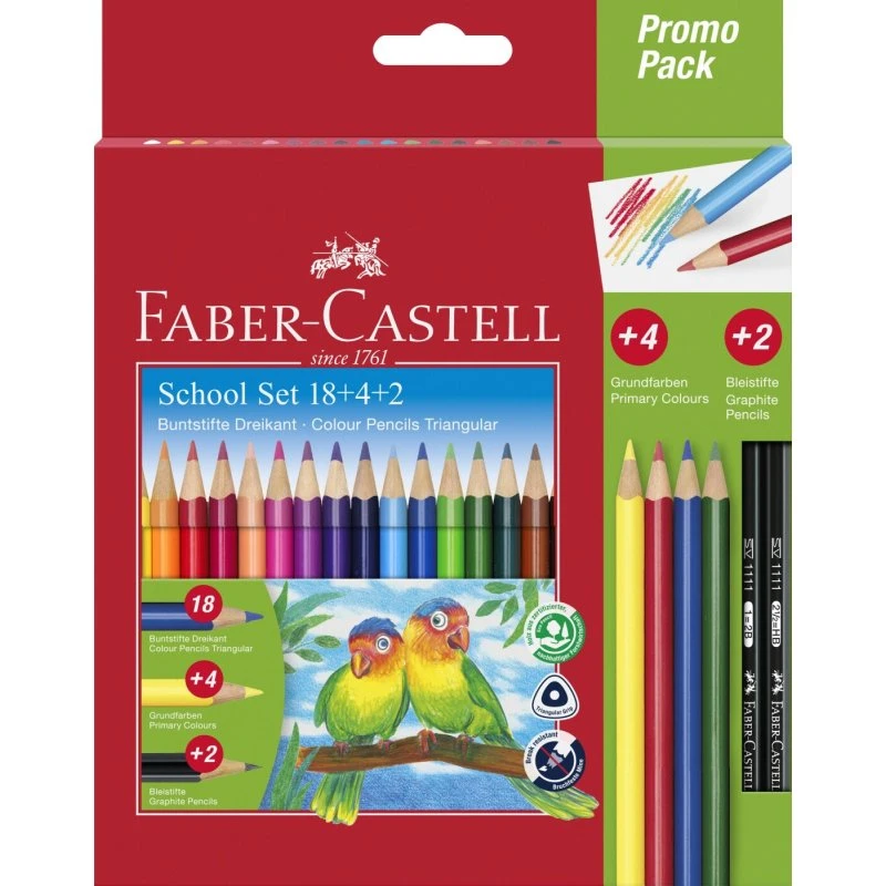 Faber-Castell Trekantede farveblyanter Promo Pack 24 stk