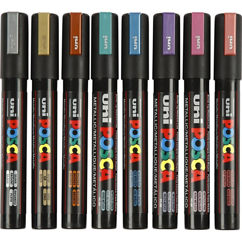 Posca PC-5M Paint Marker 2,5 mm Metallic – 8 stk