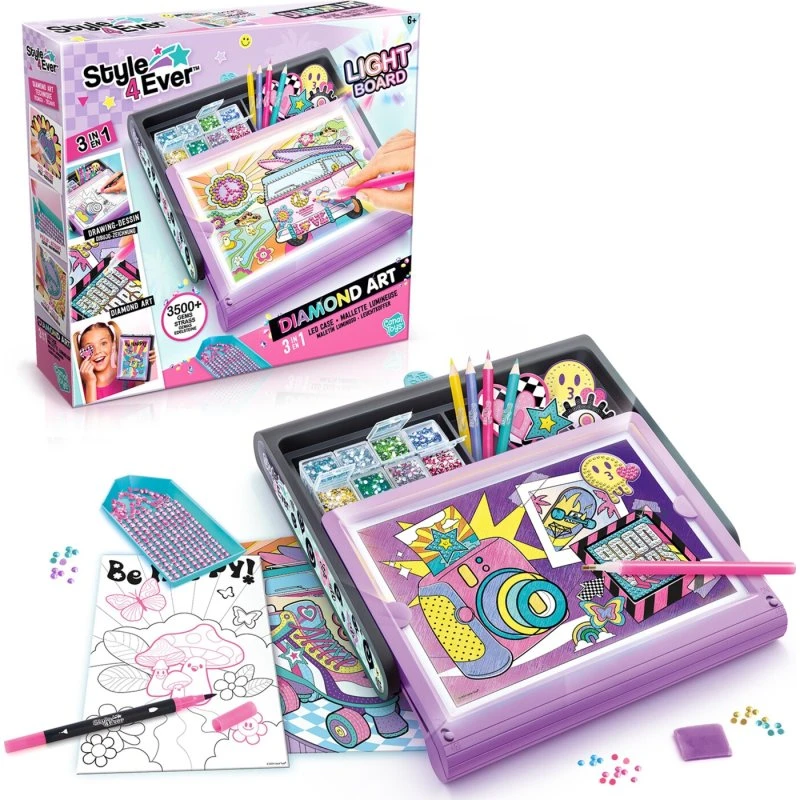 Style 4 Ever Diamond Art 3-i-1 Etui med LED-lys