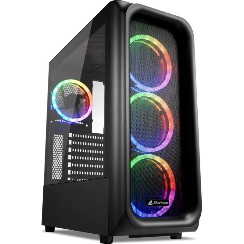 Sharkoon TK5M RGB ATX Mid-Tower – Sort, hærdet glas