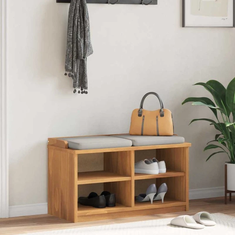 vidaXL SANDNES entrébænk 87x40x50 cm massivt fyrretræ