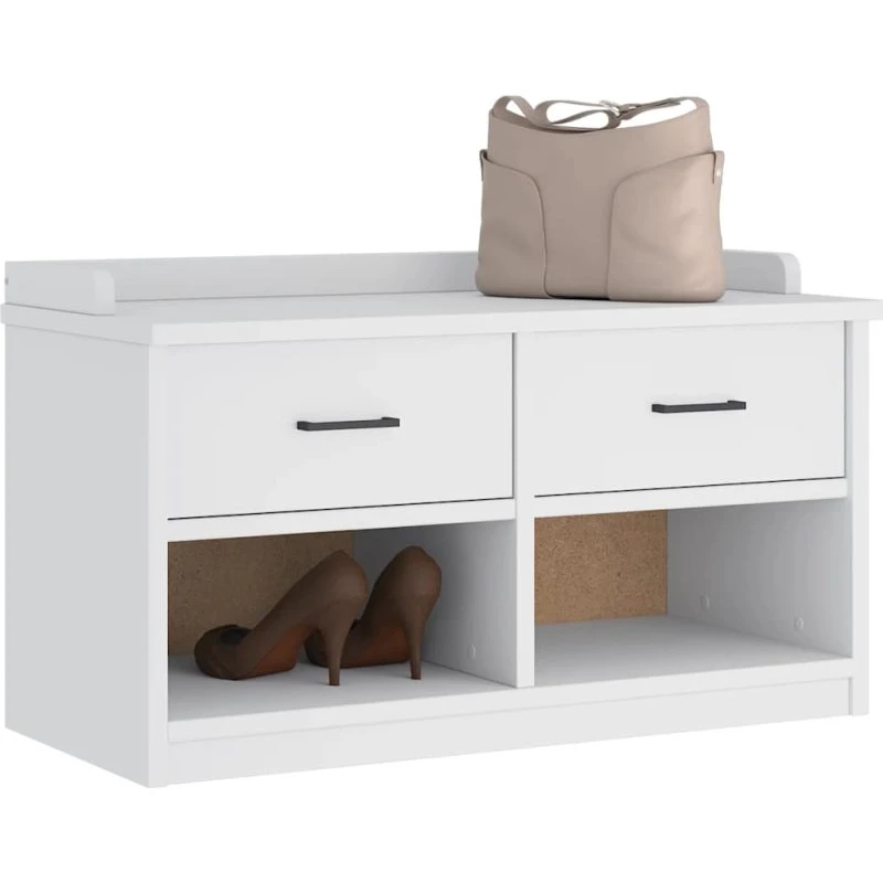 vidaXL Sandnes entrébænk 87x40x50 cm massivt fyrretræ hvid