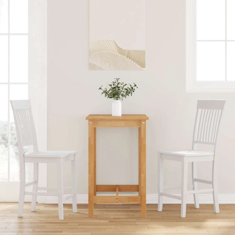 vidaXL barstole 2 stk. massivt gummitræ, hvid