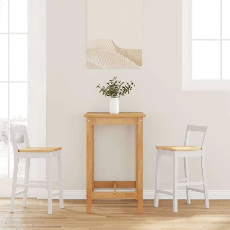 vidaXL barstole 2 stk. massivt gummitræ hvid