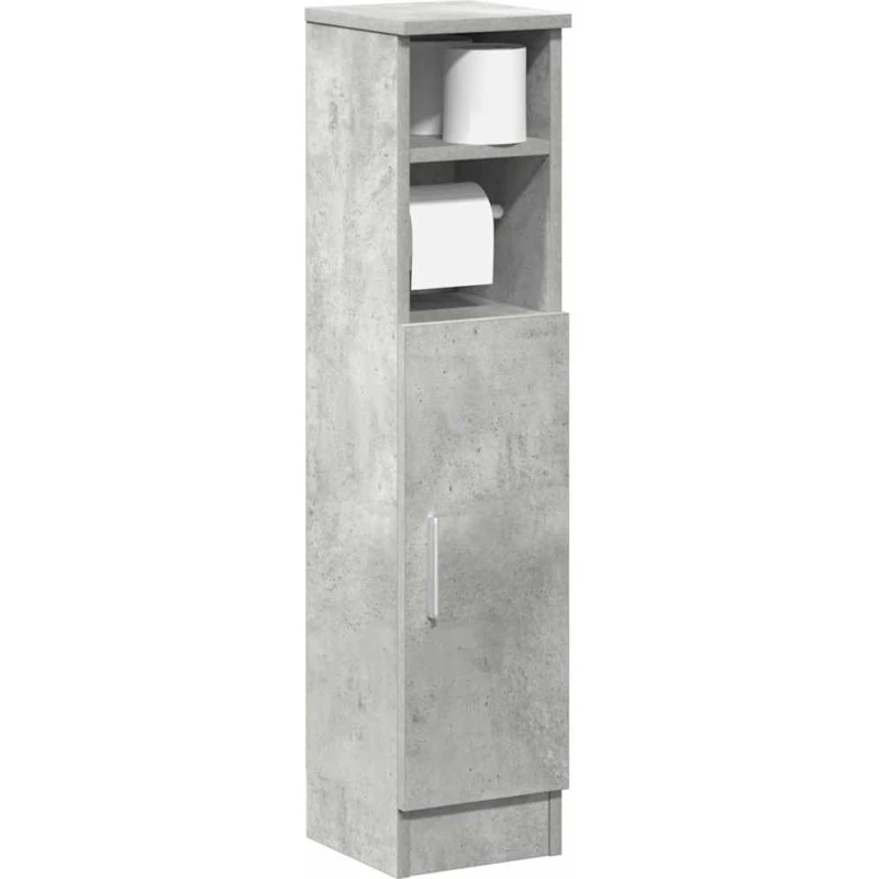 vidaXL badeværelsesskab med rulleholder 20,5x22x90 cm betongrå