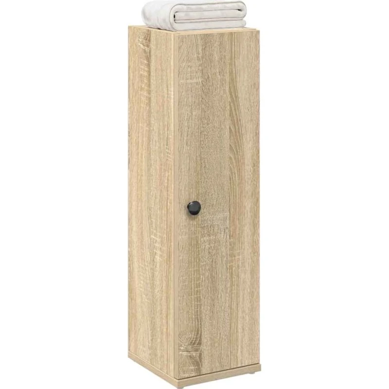 vidaXL badeværelsesskab med rulleholder 20,5x22x72 cm Sonoma-eg
