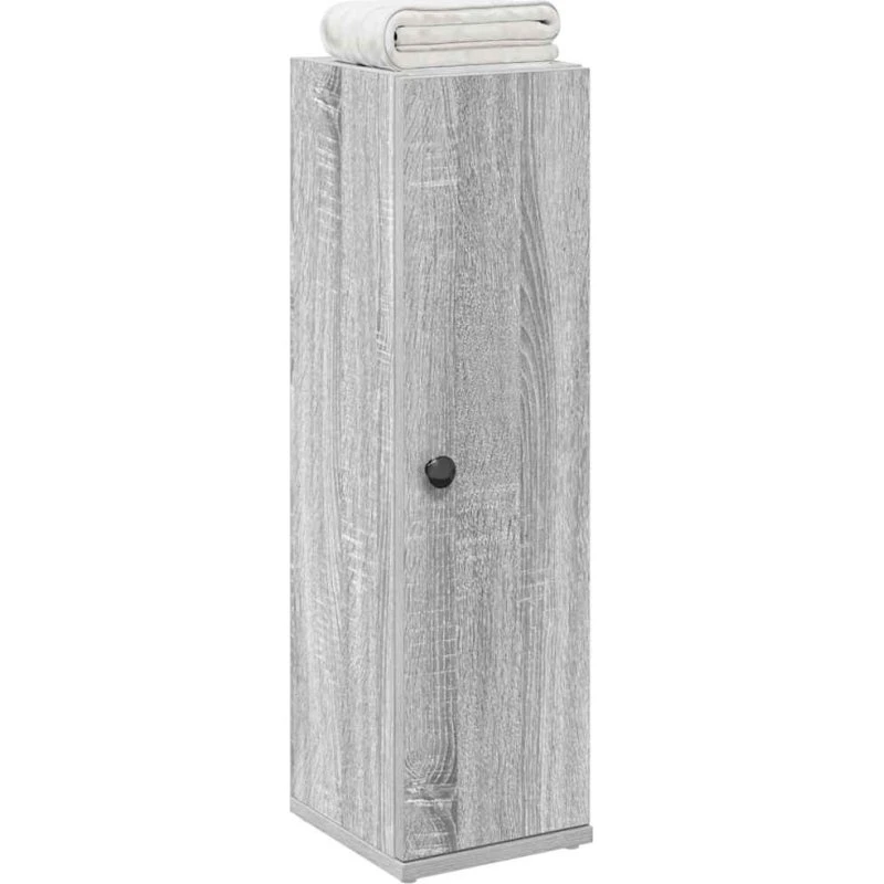 vidaXL badeværelsesskab m. rulleholder 20,5x22x72 cm grå sonoma-eg
