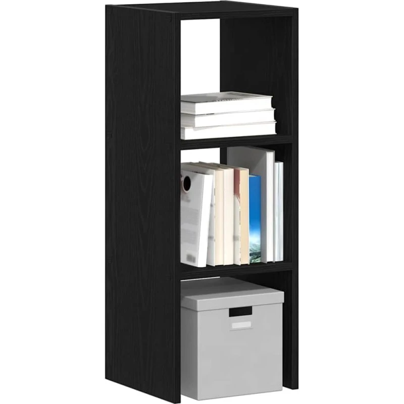 vidaXL stabelbar bogreol 30x30x80 cm, konstrueret træ sort-eg