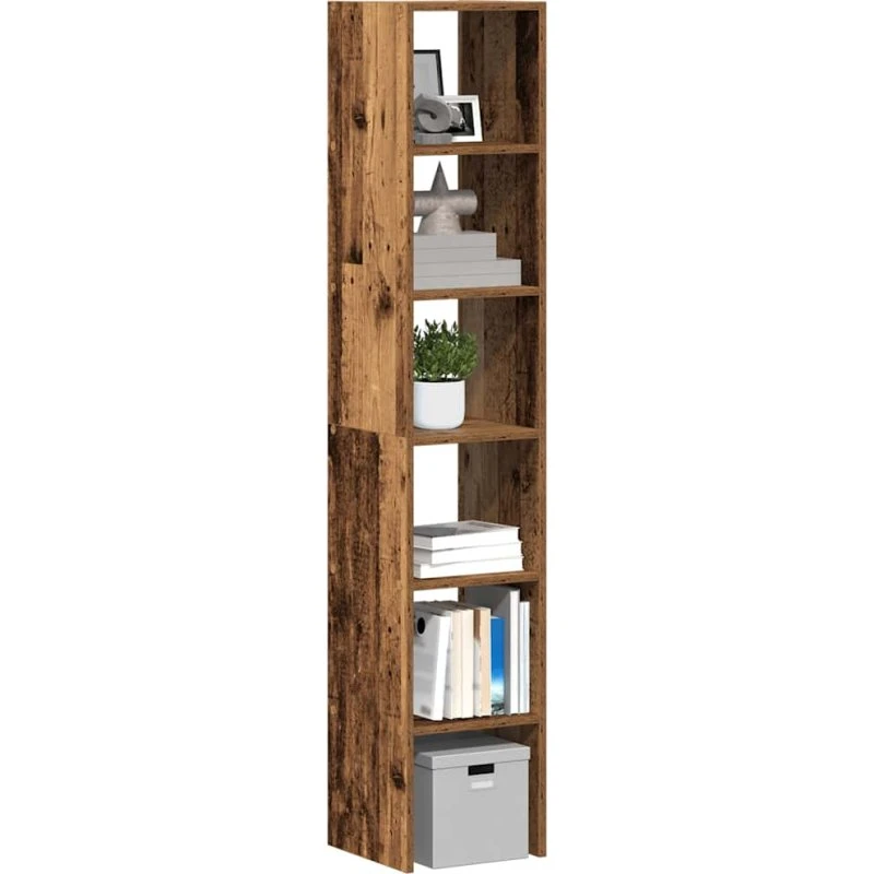 vidaXL stabelbare bogreoler 2 stk. 30x30x80 cm, antikt træ