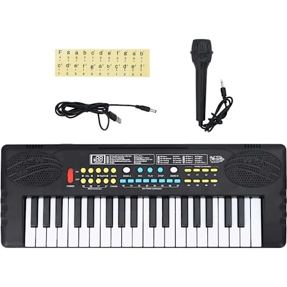 vidaXL 37-tangenter elektrisk keyboard med mikrofon til børn
