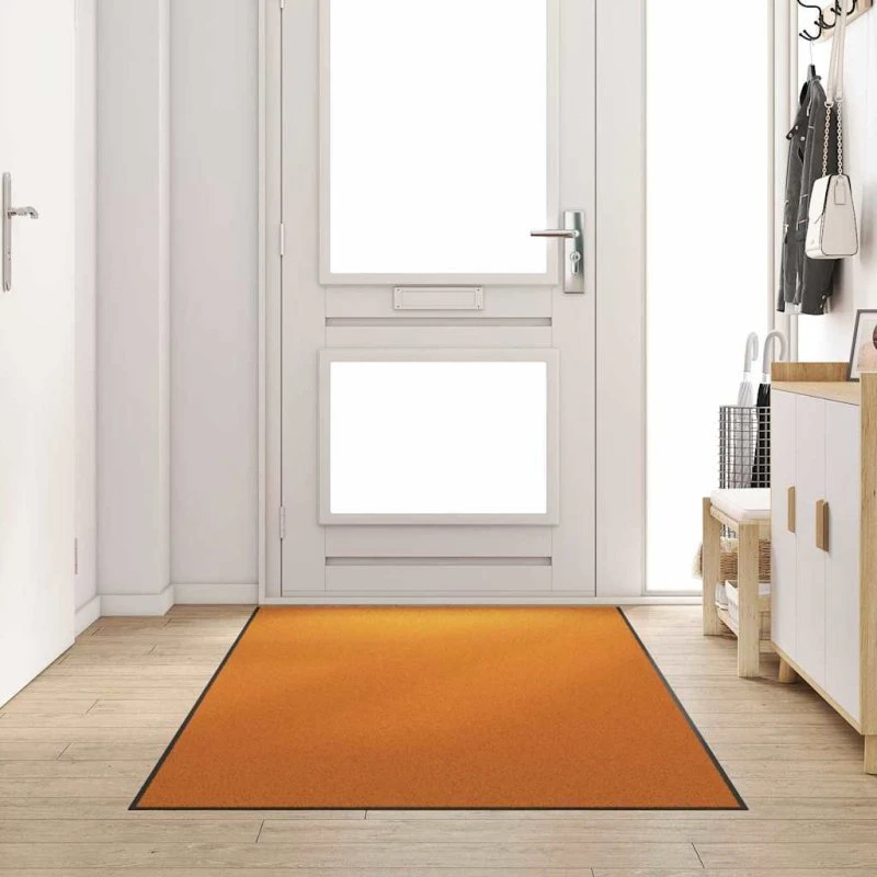 vidaXL Dørmåtte 120 x 300 cm Orange/Sort Polyamid