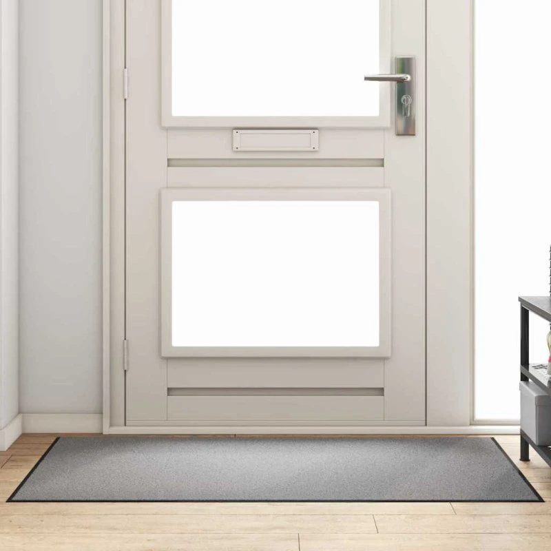 vidaXL Dørmåtte 90x150 cm Grå/sort – Polypropylen & Vinyl