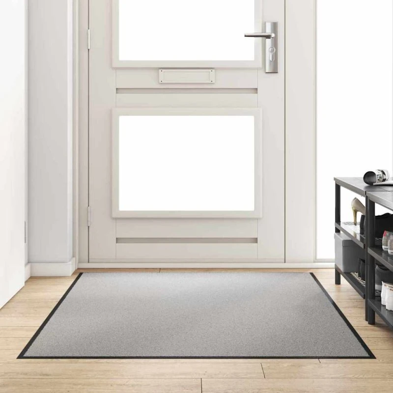 vidaXL Dørmåtte 120x180 cm grå/sort i polypropylen og vinyl