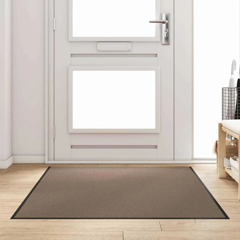 vidaXL Dørmåtte 120x180 cm beige/sort – polypropylen & vinyl