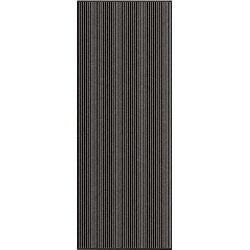 vidaXL Dørmåtte Stribe Sort/Grå 115x300 cm