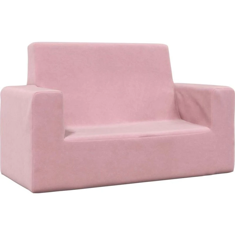 vidaXL 2-personers børnesofa til børn, pink plys
