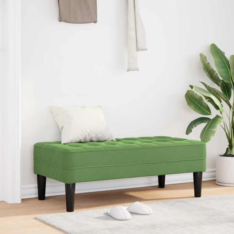 vidaXL bænk med pude lys grøn 113 x 57 x 39 cm fløjl