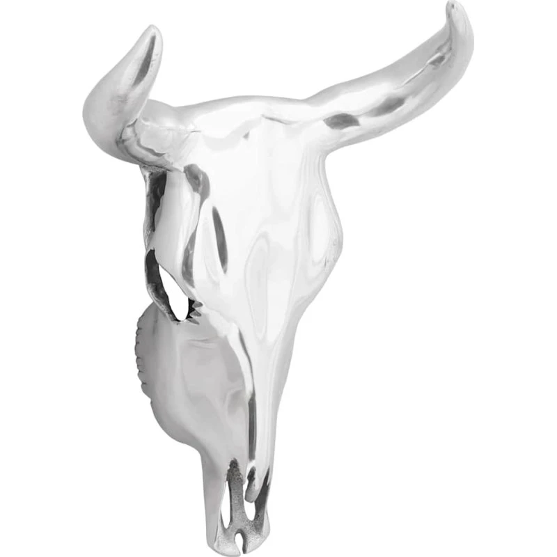 vidaXL Tyr kranium vægskulptur Sølv 34 x 13 x 53 cm Aluminium