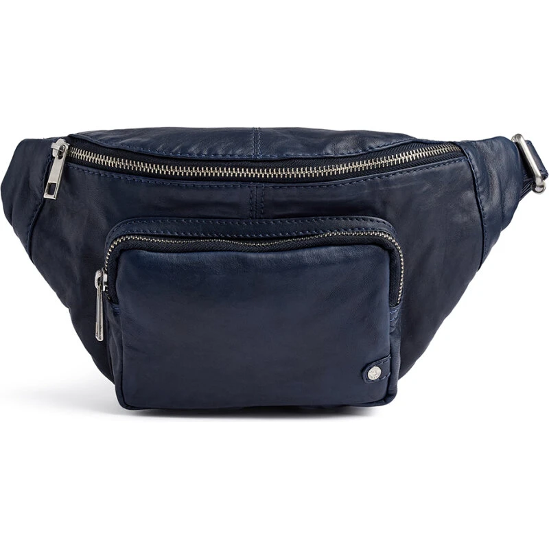 Depeche Bæltetaske i vasket lammeskind - Navy (32,5x17x6 cm)