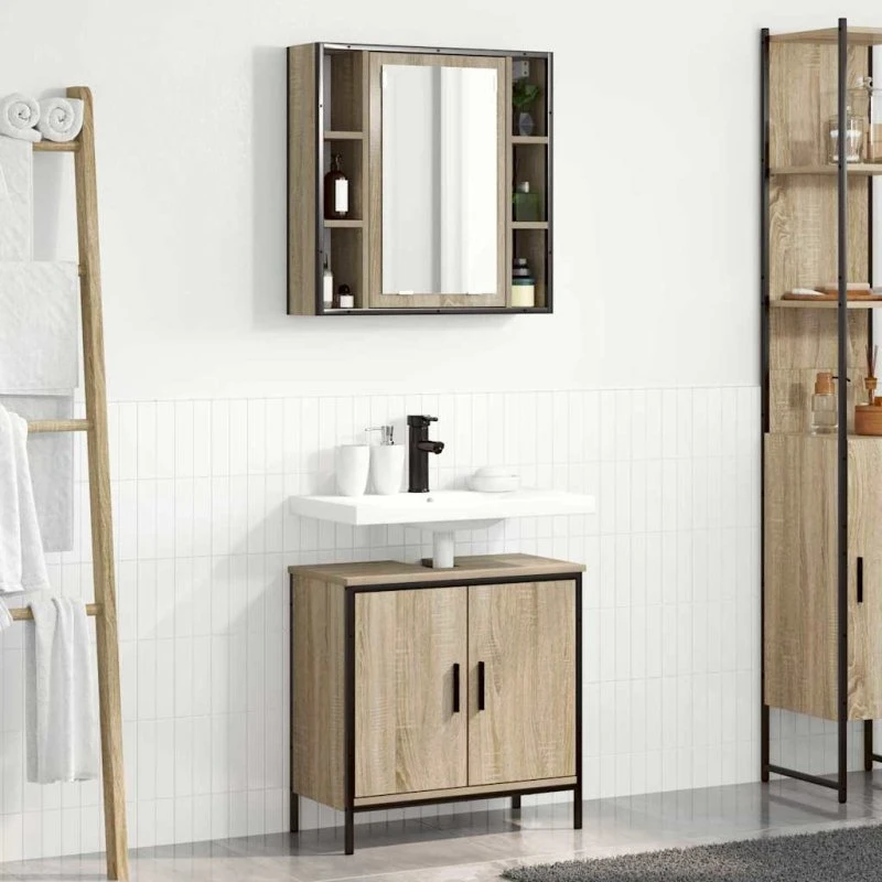 vidaXL Badeværelsesmøbel sæt 2 stk Brun 60×30×60 cm