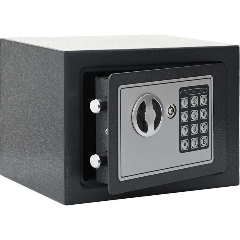 vidaXL Digital sikker med lås Mørkegrå 23x17x17 cm Stål