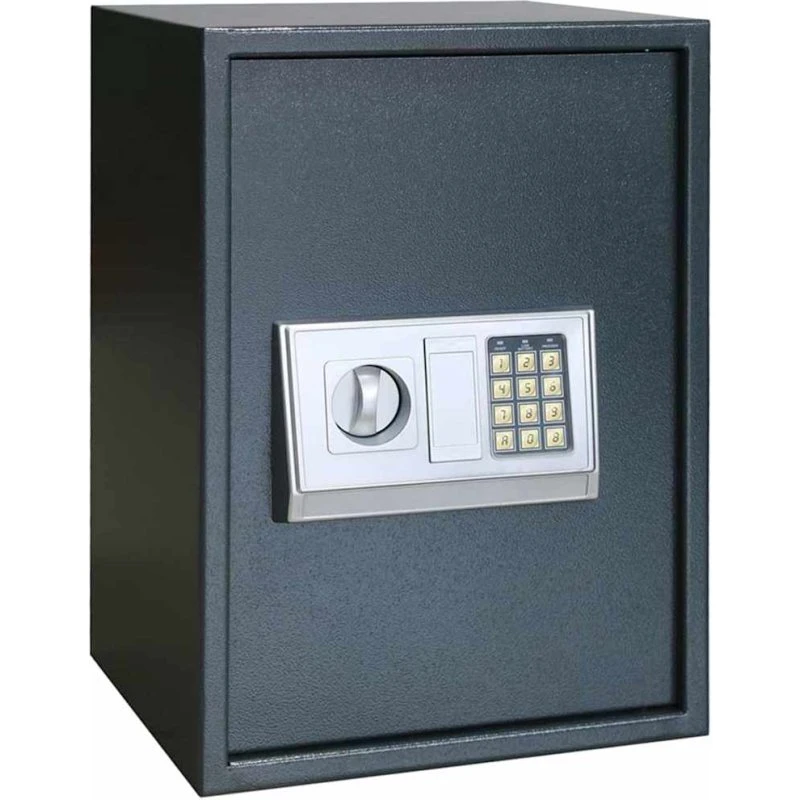 vidaXL Digital pengeskab m. lås mørkegrå 35x31x50 cm stål