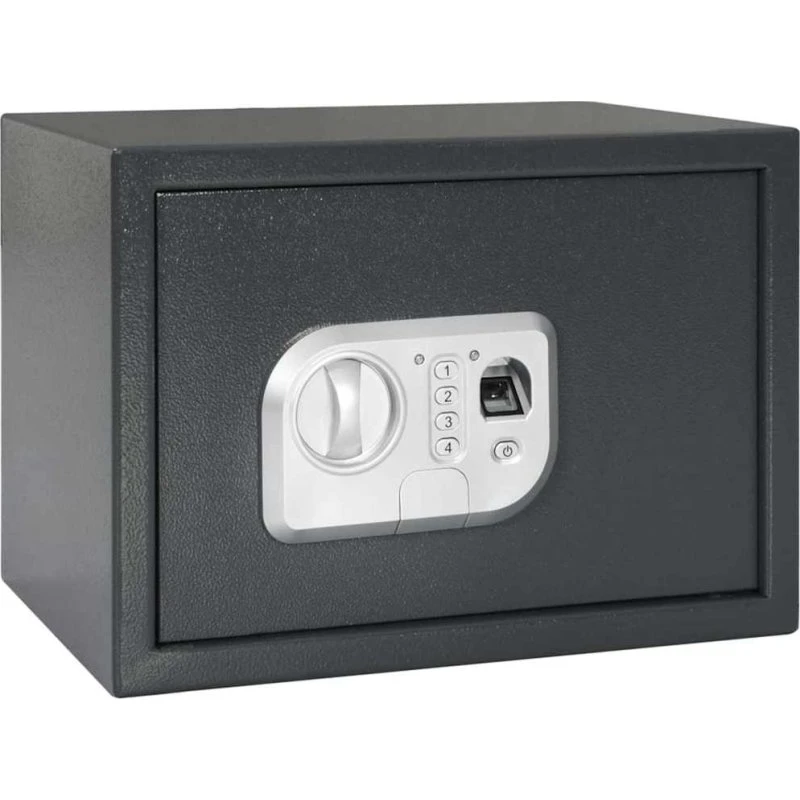 vidaXL Digital værdiboks m. lås mørkegrå 35x25x25 cm stål