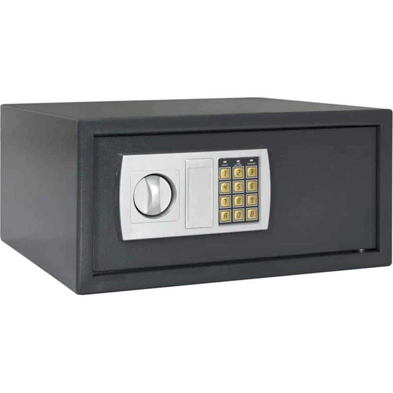 vidaXL Digital pengeskab med lås Mørkegrå 42×37×20 cm Stål