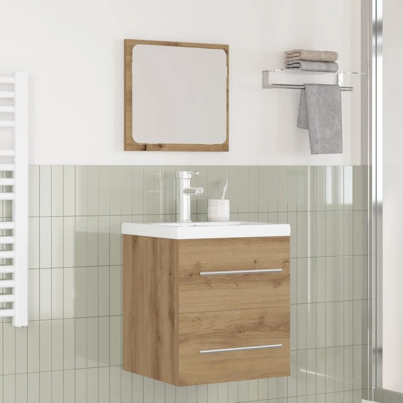 vidaXL Badeværelsessæt 2 stk Artisan Egetræ (41×38,5×48 cm)