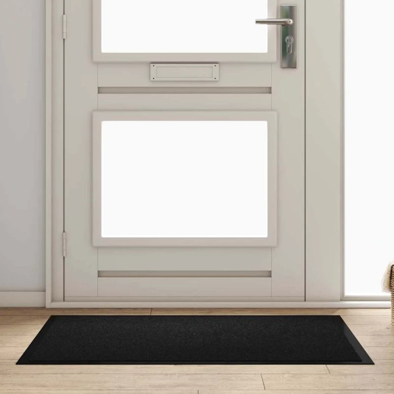 vidaXL Teddy dørmåtte sort 60x40x1,2 cm