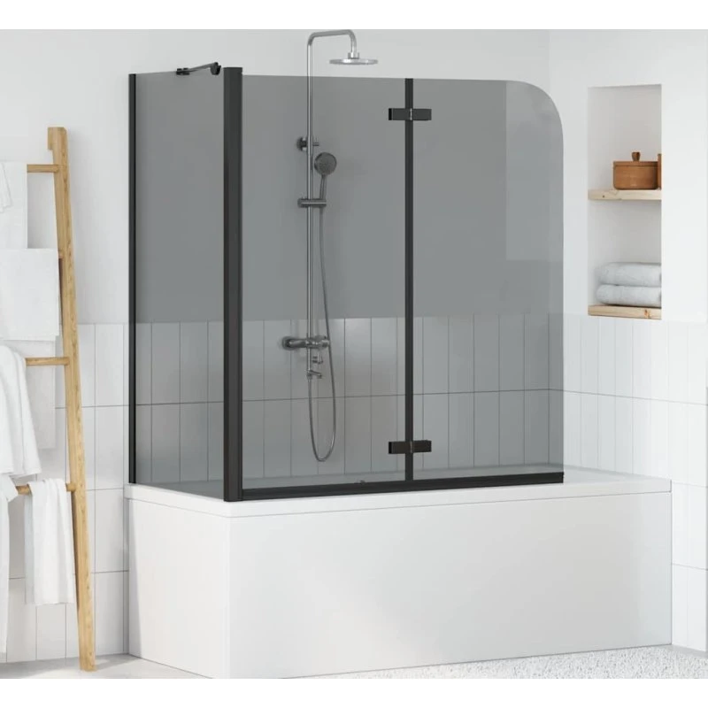 vidaXL Bruserindhegning Sort 120x68x130 cm ESG glas/aluminium