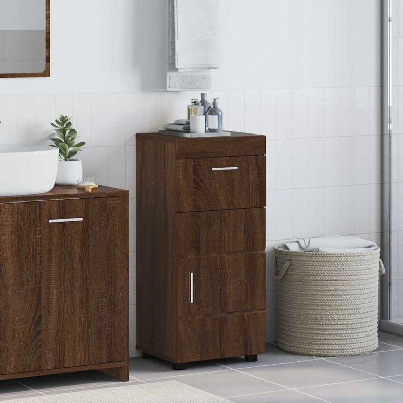 vidaXL Badeværelsesskabsæt TULUM Brun eg 37 x 31,5 x 82 cm