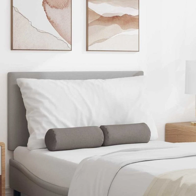 vidaXL Bolsterpuder 2 stk, gråbrun Ø15x40 cm, stof