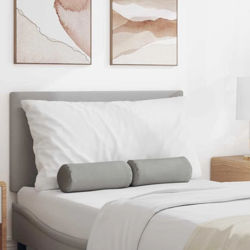 vidaXL Bolsterpuder 2 stk Skygrå Ø15 x 40 cm Stof