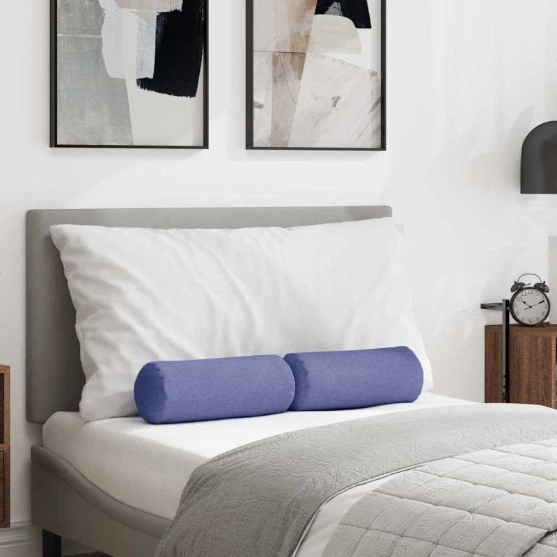 vidaXL Bolsterpuder 2 stk Jeans blå Ø15 x 40 cm Stof