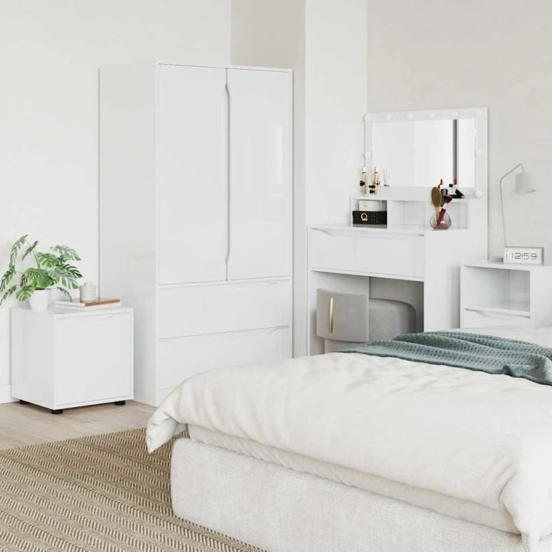 vidaXL Badeværelsesskab højglans hvid 40,5x40x44 cm