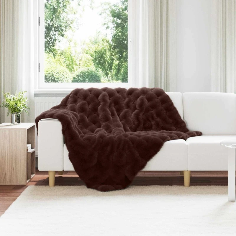 vidaXL Skridsikker kunstpels tæppe Olite Camel 220 x 240 cm