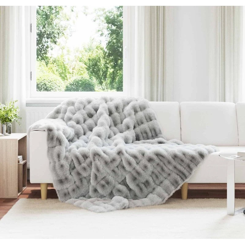vidaXL Skridsikker kunstpels tæppe Olite grå 150 x 220 cm