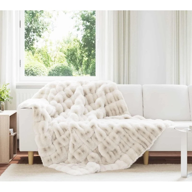 vidaXL Olite kunstpels tæppe 4 stk, hvid 150x220 cm