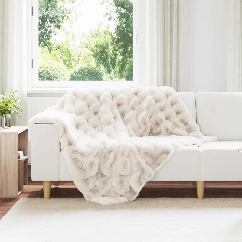 vidaXL Olite skridsikkert kunstpels tæppe 130x150 cm hvid (4 stk)