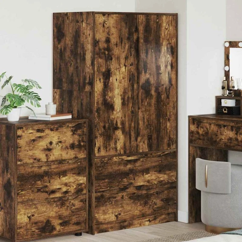 vidaXL Badeværelsesskab Røget eg 79,5x49x156 cm