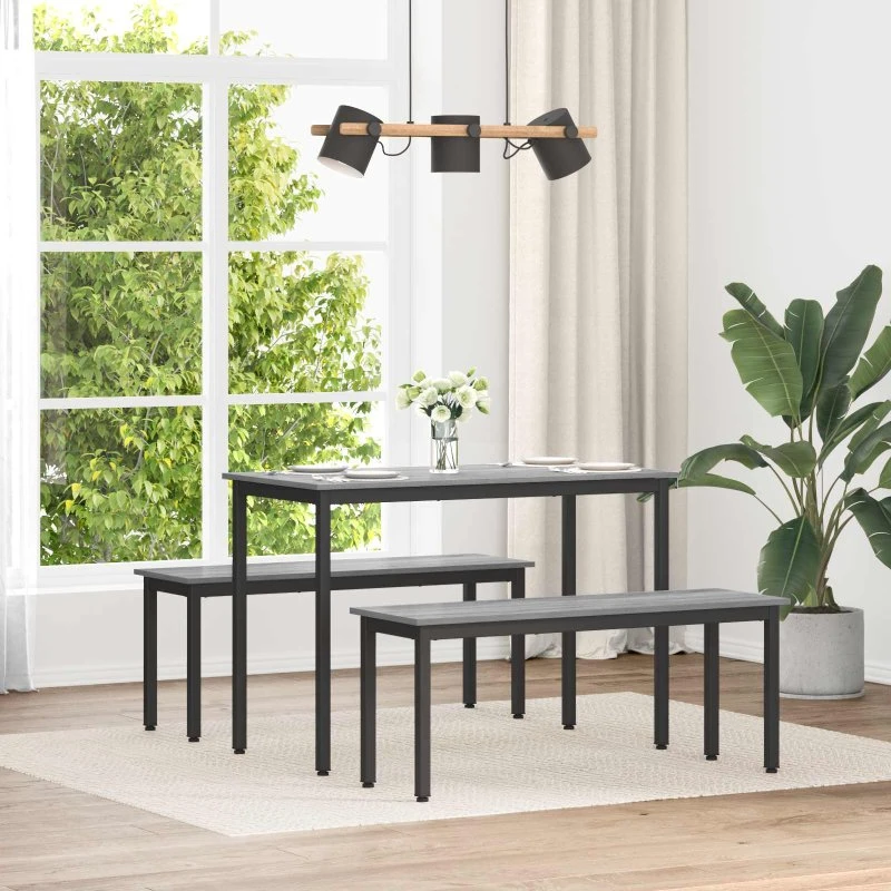 vidaXL bænk Grå Sonoma 110x35x45 cm, konstrueret træ