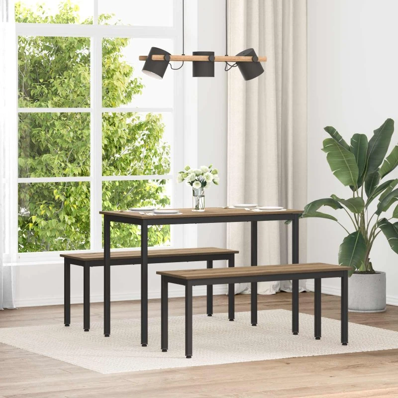 vidaXL Bænk Artisan eg 110x35x45 cm, konstrueret træ