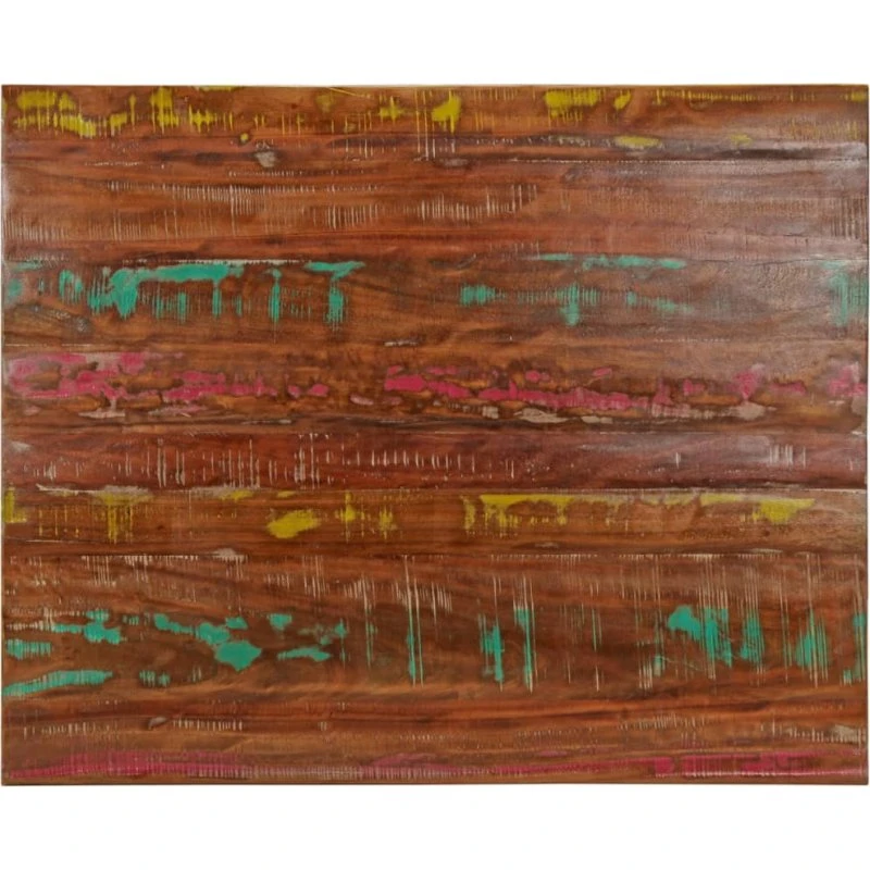 vidaXL Bordplade 100x80x2,5 cm rektangulær i massivt genbrugstræ